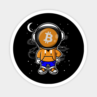 Hiphop Astronaut BitCoin BTC To The Moon Crypto Token Cryptocurrency Wallet Birthday Gift For Men Women Kids Magnet